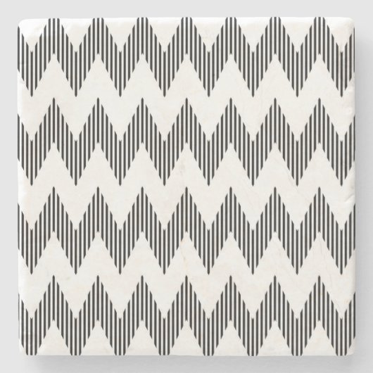 Geometrisches Zickzackmuster Steinuntersetzer (Vorderseite)