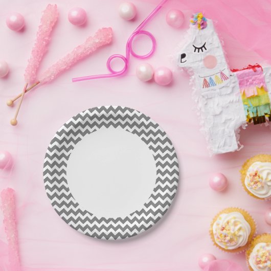 Geometrisches Zickzag-Muster 2 Pappteller (Party)