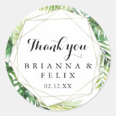 Geometrisches Ziel dank Gastgeschenk Hochzeit Runder Aufkleber (Vorderseite)