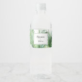 Geometrisches Ziel tropische Hochzeit Wasserflaschenetikett (Vorderseite)