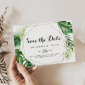 Geometrisches Ziel tropische horizontale Hochzeit Save The Date