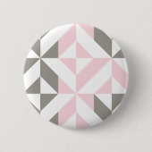 Geometrisches ZigZag für Rosa und Silber Button (Vorderseite)
