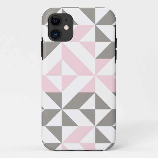 Geometrisches ZigZag für Rosa und Silber Case-Mate iPhone Hülle (Rückseite)
