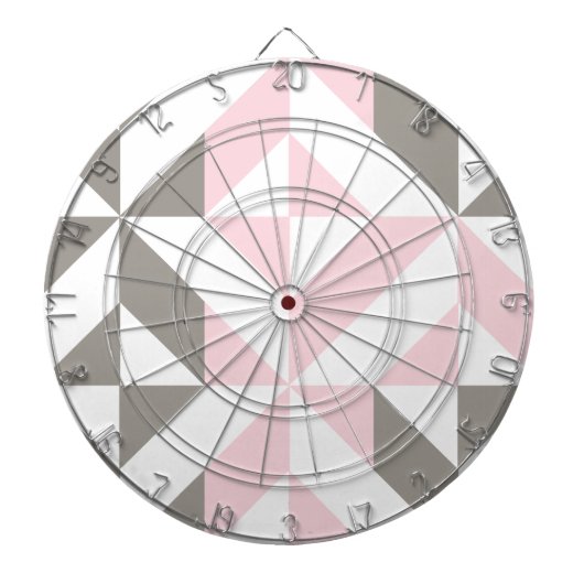 Geometrisches ZigZag für Rosa und Silber Dartscheibe (vorne)