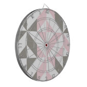 Geometrisches ZigZag für Rosa und Silber Dartscheibe (Vorderseite Links)