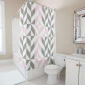 Geometrisches ZigZag für Rosa und Silber Duschvorhang (Beispiel)