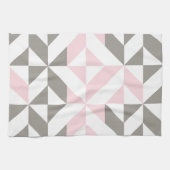 Geometrisches ZigZag für Rosa und Silber Geschirrtuch (Horizontal)