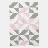 Geometrisches ZigZag für Rosa und Silber Geschirrtuch (Vertikal)