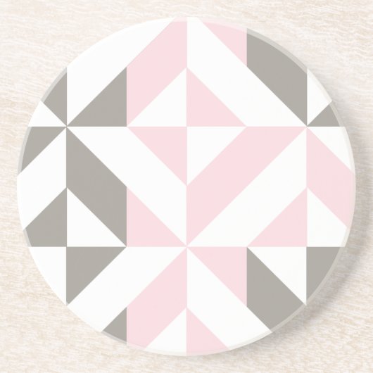 Geometrisches ZigZag für Rosa und Silber Getränkeuntersetzer (Vorne)