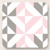 Geometrisches ZigZag für Rosa und Silber Getränkeuntersetzer (Vorderseite)