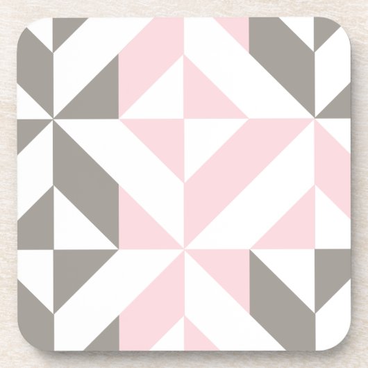 Geometrisches ZigZag für Rosa und Silber Getränkeuntersetzer (Vorderseite)