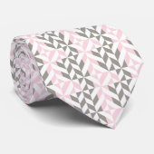 Geometrisches ZigZag für Rosa und Silber Krawatte (Gerollt)