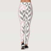 Geometrisches ZigZag für Rosa und Silber Leggings (Rückseite)