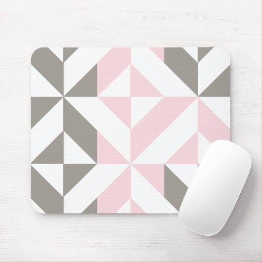 Geometrisches ZigZag für Rosa und Silber Mousepad (Mit Mouse)
