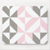 Geometrisches ZigZag für Rosa und Silber Mousepad (Vorne)