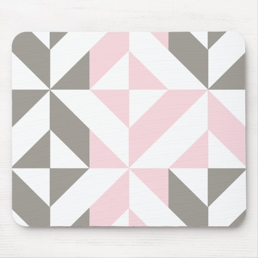 Geometrisches ZigZag für Rosa und Silber Mousepad (Vorne)