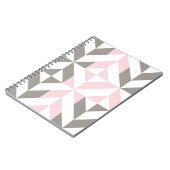 Geometrisches ZigZag für Rosa und Silber Notizblock (Linke Seite)