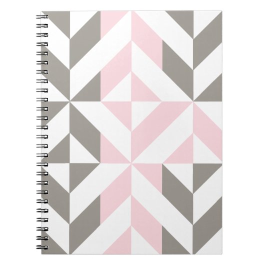 Geometrisches ZigZag für Rosa und Silber Notizblock (Vorderseite)