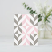 Geometrisches ZigZag für Rosa und Silber Postkarte (Stehend Vorderseite)