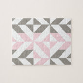 Geometrisches ZigZag für Rosa und Silber Puzzle (Horizontal)