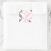 Geometrisches ZigZag für Rosa und Silber Quadratischer Aufkleber (Tasche)