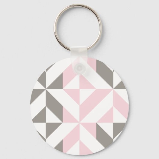 Geometrisches ZigZag für Rosa und Silber Schlüsselanhänger (Vorderseite)