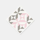 Geometrisches ZigZag für Rosa und Silber Serviette (Ecke)