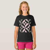 Geometrisches ZigZag für Rosa und Silber T-Shirt (Vorne ganz)