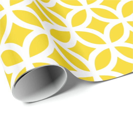 Geometrisches zitronengelbes Packpapier (Rolleneckpunkt)
