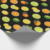 Geometrisches Zitrusfrucht-Erfrischungsmuster Geschenkpapier (Ecke)