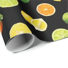 Geometrisches Zitrusfrucht-Erfrischungsmuster Geschenkpapier