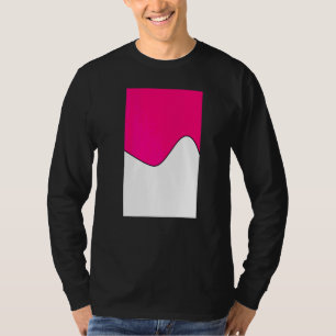 Geometrisches Zwei-Ton-Welle-Muster Bright Pink un T-Shirt