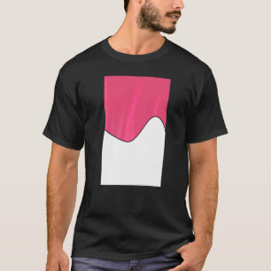 Geometrisches Zwei-Ton-Welle-Muster dunkelrosa und T-Shirt