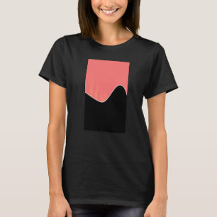Geometrisches Zwei-Ton-Wellenmuster Korallenrosa u T-Shirt