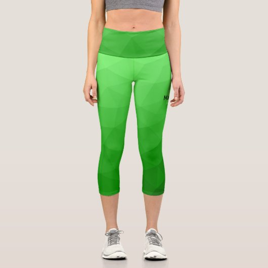 Geometrismuster für den grünen Farbverlauf Monogra Capri Leggings (Vorderseite)