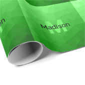 Geometrismuster für den grünen Farbverlauf Monogra Geschenkpapier (Rolleneckpunkt)