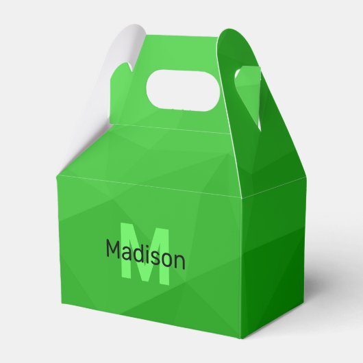 Geometrismuster für den grünen Farbverlauf Monogra Geschenkschachtel (Vorderseite)