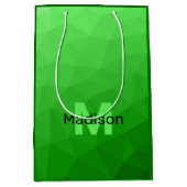 Geometrismuster für den grünen Farbverlauf Monogra Mittlere Geschenktüte (Vorderseite)