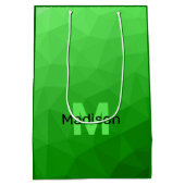 Geometrismuster für den grünen Farbverlauf Monogra Mittlere Geschenktüte (Rückseite)
