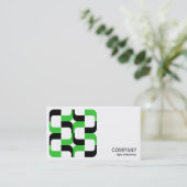 Geometropolis - 020614 - Frühjahr Grün und Schwarz Visitenkarte (Stehend Vorderseite)