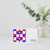 Geometropolis - 020614 - Rot und Blau Visitenkarte (Stehend Vorderseite)