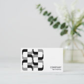 Geometropolis - 020614 - Schwarz und Grau (Linen) Visitenkarte (Stehend Vorderseite)