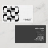 Geometropolis - 020614 - Schwarz und Grau (Linen) Visitenkarte (Vorne/Hinten)