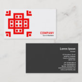 Geometropolis - 030614 - Rot auf Weiß Visitenkarte (Vorne/Hinten)