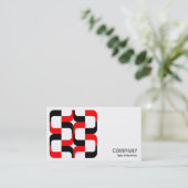 Geometropolis - 20614 - Schwarz und Rot Visitenkarte (Stehend Vorderseite)