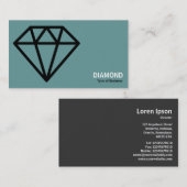 Geometropolis - Diamant - Schwarz auf Meeresgrün Visitenkarte (Vorne/Hinten)
