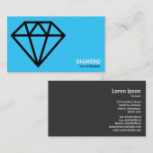 Geometropolis - Diamond - Schwarz auf Sky Blue Visitenkarte (Vorne/Hinten)