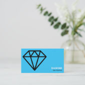 Geometropolis - Diamond - Schwarz auf Sky Blue Visitenkarte (Stehend Vorderseite)