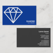 Geometropolis - Diamond - White on Deep Navy Visitenkarte (Vorne/Hinten)