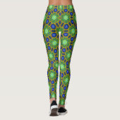 Geometry Blue Green Hexagon Vision Leggings (Rückseite)